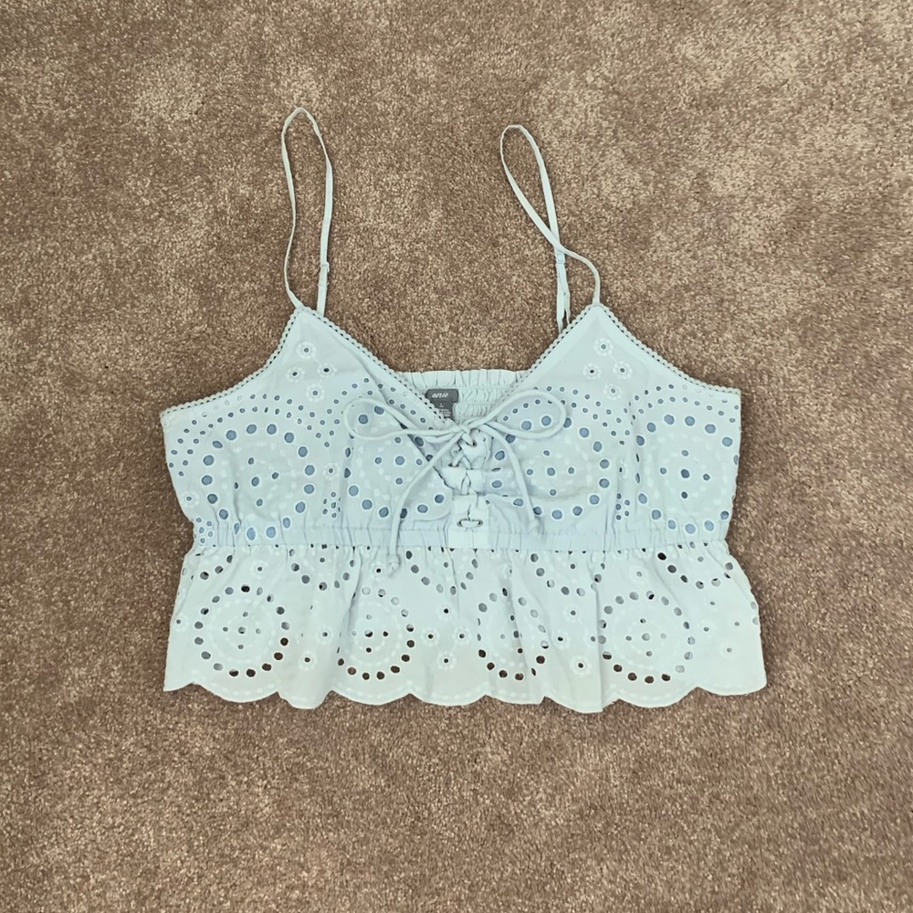Aerie light blue crop tank top